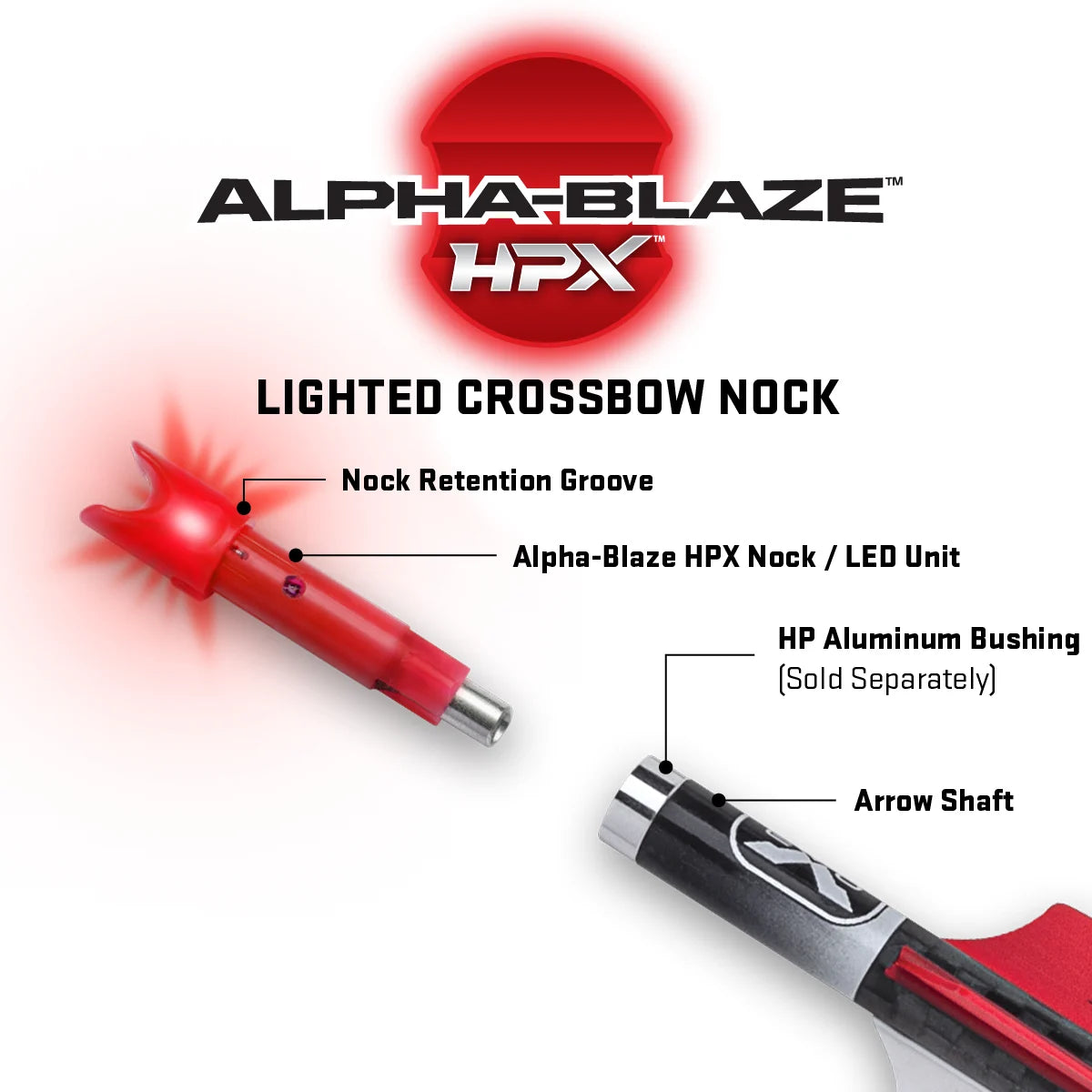 Ten Point Alpha-Blaze HPX Lighted Nock for HP Bushing| XSpot Archery