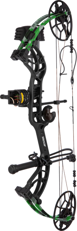Bear Cruzer G4 RTH Compound Hunting Bow Pkg Fred Bear Electrc Green  RH