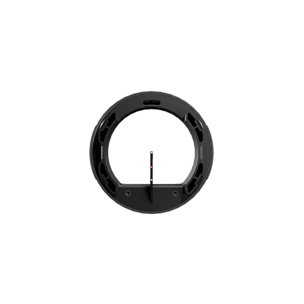 Black circular bow sight housing with fiber-optic pins Xspotarchery