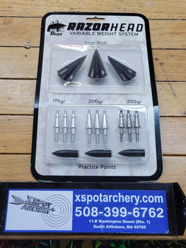 BEAR RAZOR HEAD VWS SINGLE BEVEL BROADHEADS KIT 150-200 GR. 3 PK.