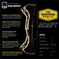Bear Archery The Hunting Public ADAPT Left Hand  55-70# Throwback/Tan Bow Only